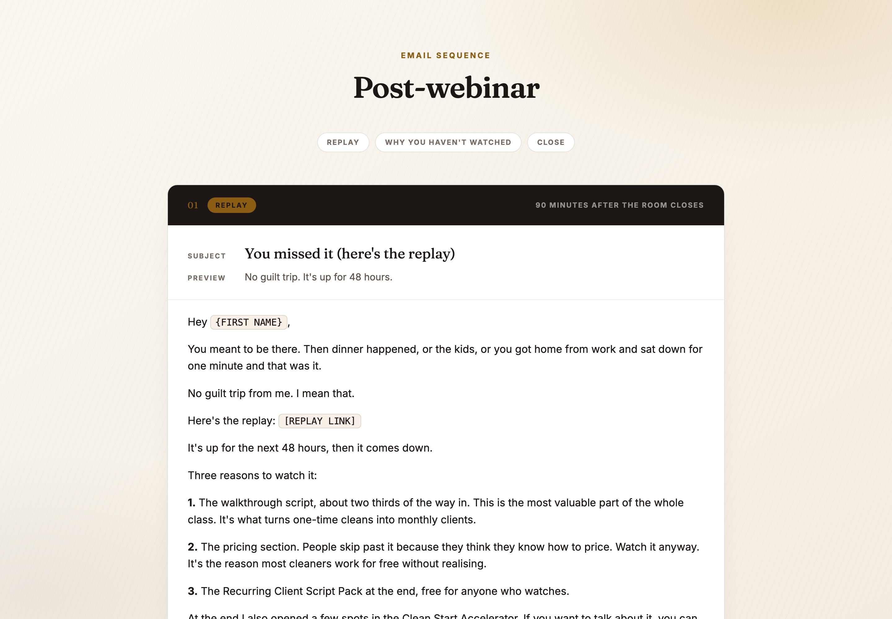 Post-webinar preview