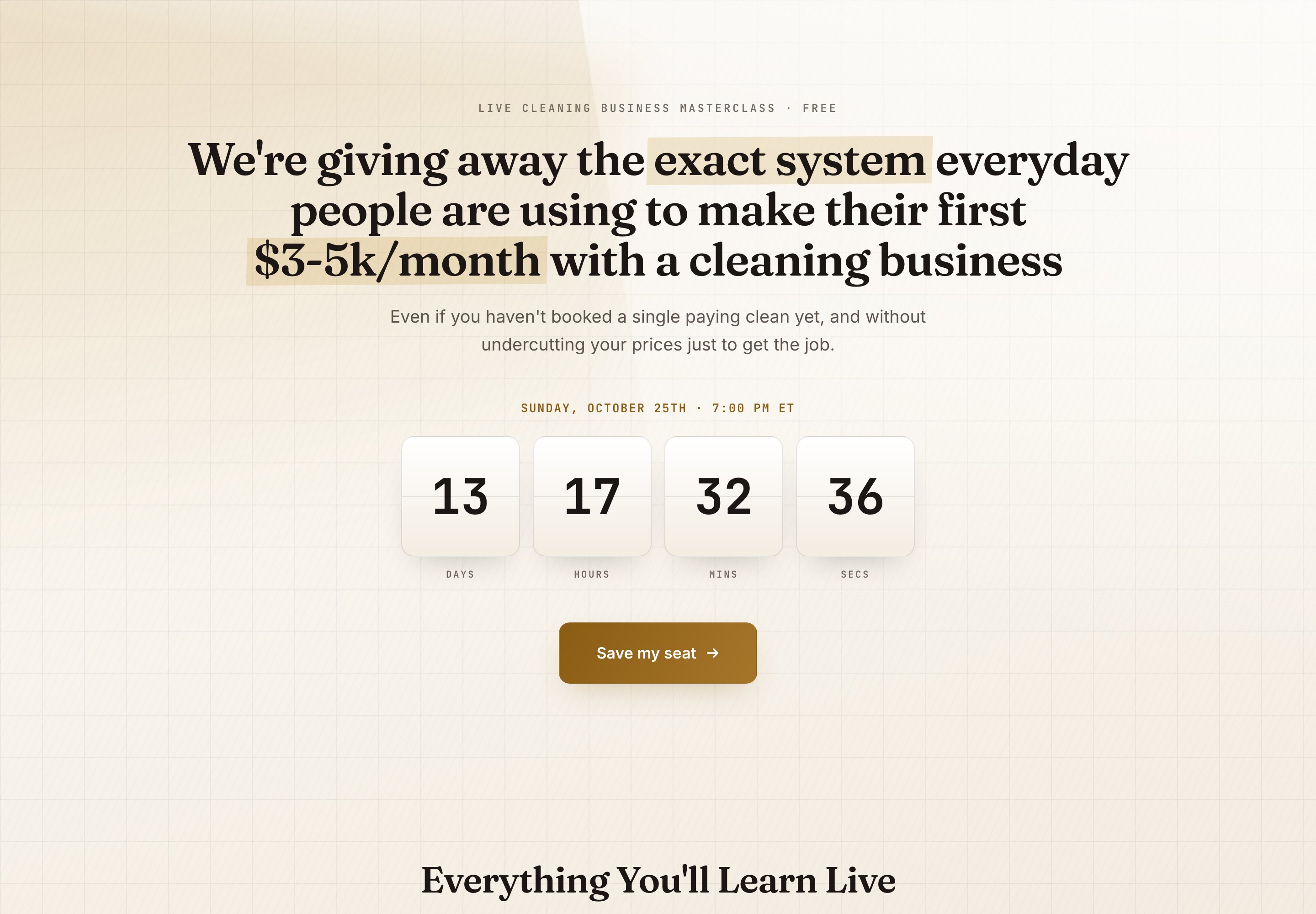 Registration page preview
