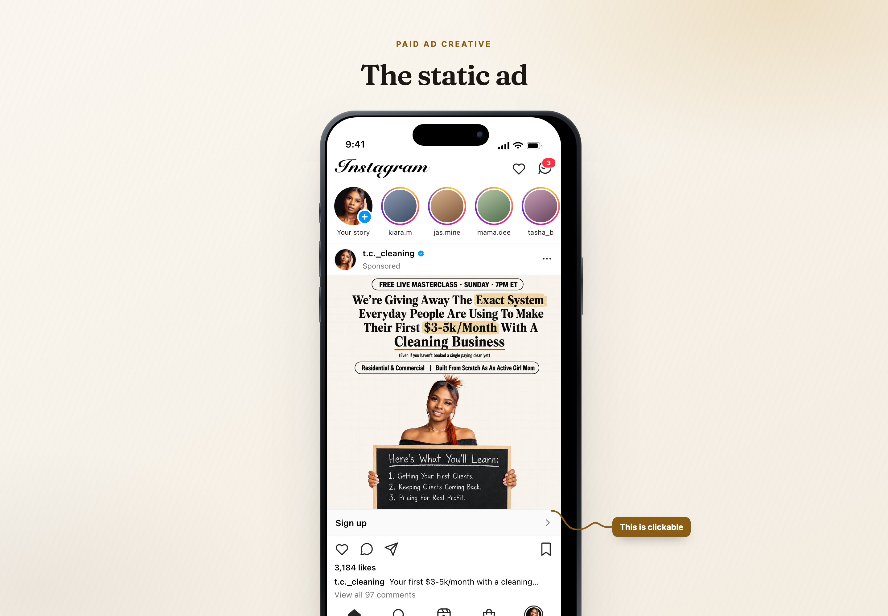 Static ad preview